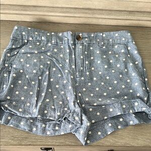 Old Navy Blue and White Polka Dot Linen Shorts